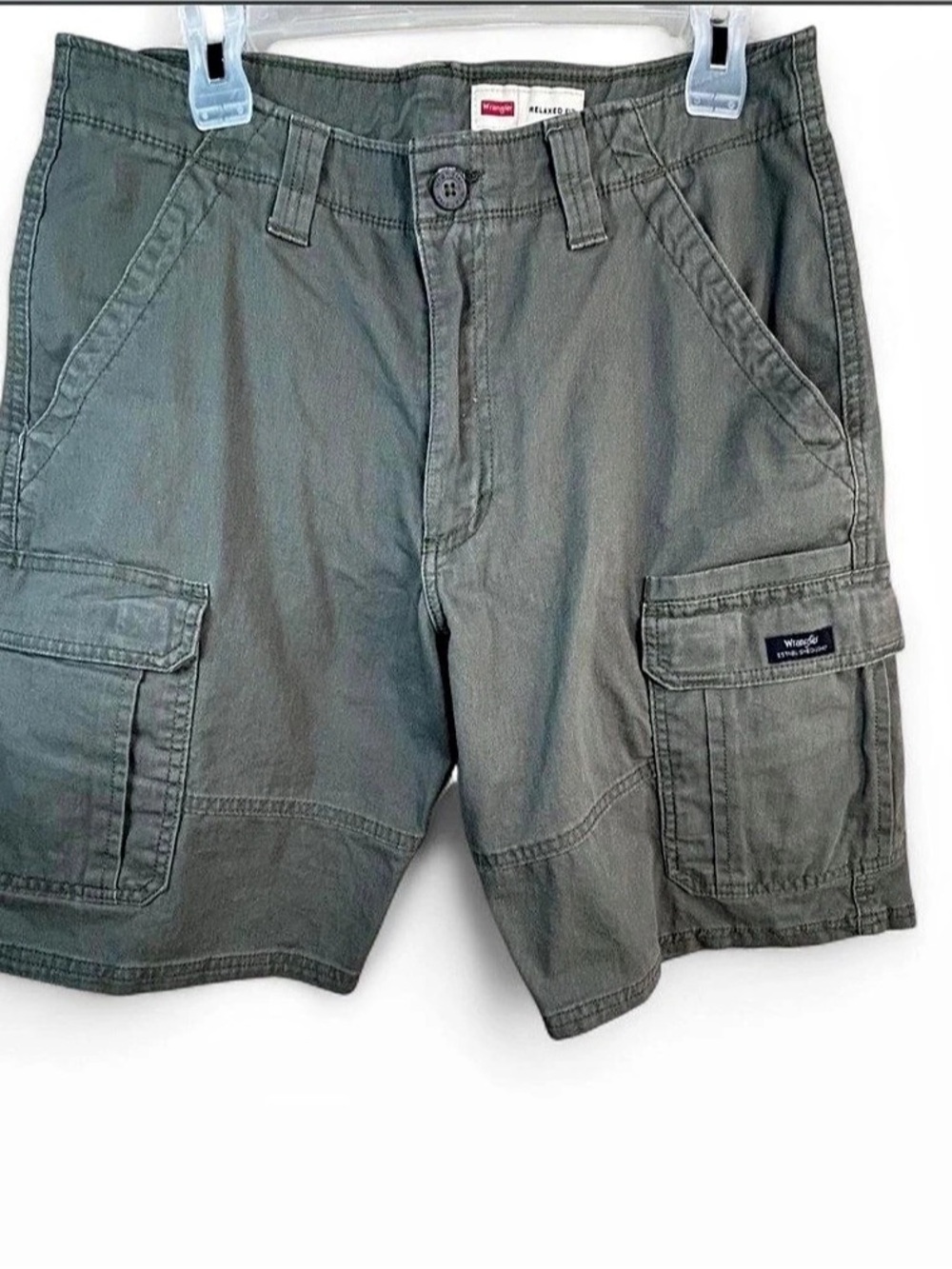 Wrangler Men's Relaxed Fit Cargo Shorts Olive Green Size 32 Gorpcore Outdoor Hik